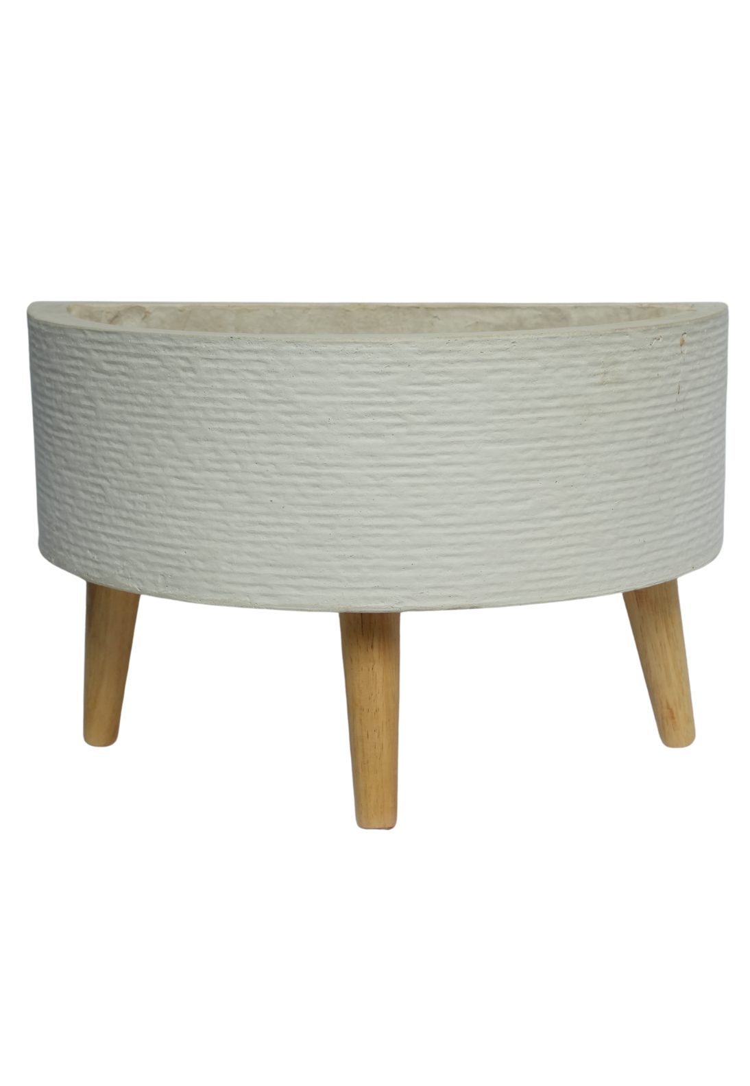 Semicircular White Pot