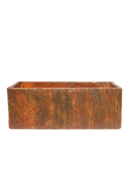 Rustic Yellow Rectangular Planter