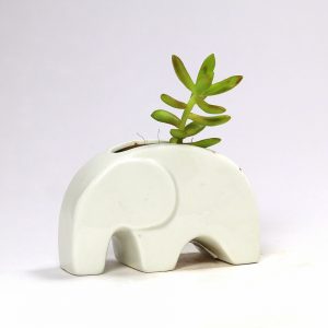 White Elephant Shaped Ceramic Pot